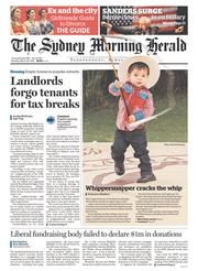 Sydney Morning Herald (Australia) Newspaper Front Page for 28 March 2016
