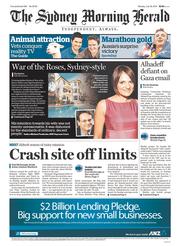 Sydney Morning Herald (Australia) Newspaper Front Page for 28 July 2014