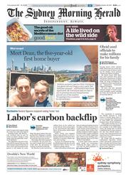 Sydney Morning Herald (Australia) Newspaper Front Page for 29 October 2013