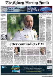 Sydney Morning Herald (Australia) Newspaper Front Page for 29 November 2012