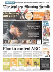 Sydney Morning Herald (Australia) Newspaper Front Page for 29 November 2014