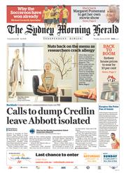 Sydney Morning Herald (Australia) Newspaper Front Page for 29 January 2015