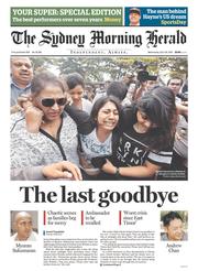 Sydney Morning Herald (Australia) Newspaper Front Page for 29 April 2015