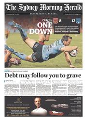 Sydney Morning Herald (Australia) Newspaper Front Page for 29 May 2014