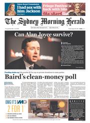Sydney Morning Herald (Australia) Newspaper Front Page for 29 August 2014
