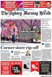 Sydney Morning Herald (Australia) Newspaper Front Page for 29 August 2015
