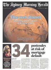 Sydney Morning Herald (Australia) Newspaper Front Page for 29 September 2015