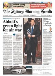 Sydney Morning Herald (Australia) Newspaper Front Page for 2 October 2014