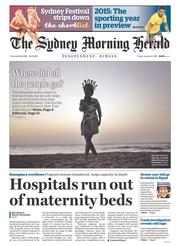Sydney Morning Herald (Australia) Newspaper Front Page for 2 January 2015