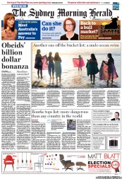 Sydney Morning Herald (Australia) Newspaper Front Page for 2 February 2013