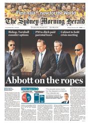 Sydney Morning Herald (Australia) Newspaper Front Page for 2 February 2015