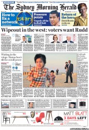 Sydney Morning Herald (Australia) Newspaper Front Page for 2 March 2013