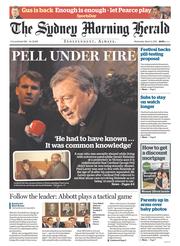 Sydney Morning Herald (Australia) Newspaper Front Page for 2 March 2016