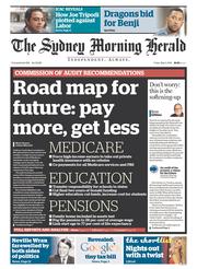 Sydney Morning Herald (Australia) Newspaper Front Page for 2 May 2014