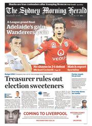 Sydney Morning Herald (Australia) Newspaper Front Page for 2 May 2016