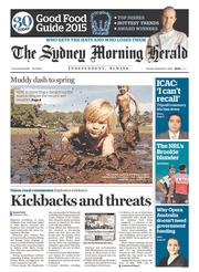 Sydney Morning Herald (Australia) Newspaper Front Page for 2 September 2014