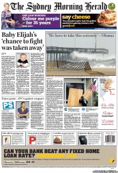 Sydney Morning Herald (Australia) Newspaper Front Page for 30 October 2012