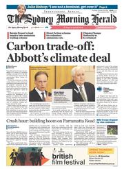Sydney Morning Herald (Australia) Newspaper Front Page for 30 October 2014