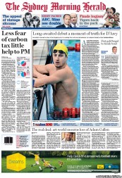 Sydney Morning Herald (Australia) Newspaper Front Page for 30 July 2012