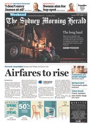 Sydney Morning Herald (Australia) Newspaper Front Page for 30 August 2014