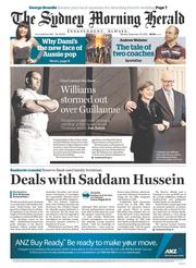Sydney Morning Herald (Australia) Newspaper Front Page for 30 September 2013