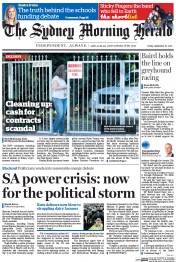 Sydney Morning Herald (Australia) Newspaper Front Page for 30 September 2016