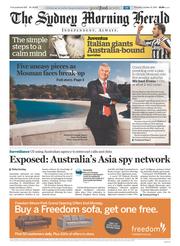 Sydney Morning Herald (Australia) Newspaper Front Page for 31 October 2013