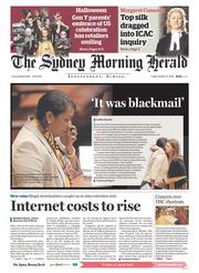 Sydney Morning Herald (Australia) Newspaper Front Page for 31 October 2014