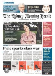 Sydney Morning Herald (Australia) Newspaper Front Page for 31 May 2014