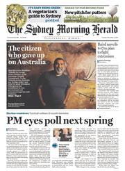 Sydney Morning Herald (Australia) Newspaper Front Page for 3 November 2015