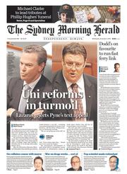 Sydney Morning Herald (Australia) Newspaper Front Page for 3 December 2014