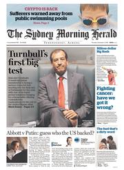 Sydney Morning Herald (Australia) Newspaper Front Page for 3 December 2015