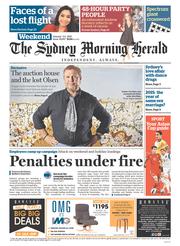 Sydney Morning Herald (Australia) Newspaper Front Page for 3 January 2015