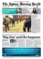 Sydney Morning Herald (Australia) Newspaper Front Page for 3 March 2014