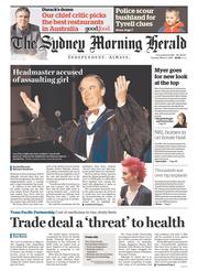 Sydney Morning Herald (Australia) Newspaper Front Page for 3 March 2015