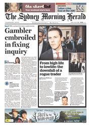 Sydney Morning Herald (Australia) Newspaper Front Page for 3 June 2016