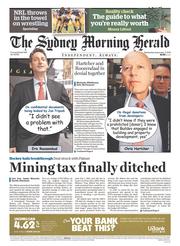 Sydney Morning Herald (Australia) Newspaper Front Page for 3 September 2014