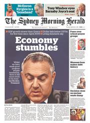 Sydney Morning Herald (Australia) Newspaper Front Page for 3 September 2015