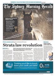 Sydney Morning Herald (Australia) Newspaper Front Page for 4 November 2013
