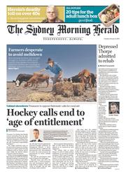 Sydney Morning Herald (Australia) Newspaper Front Page for 4 February 2014
