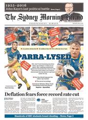 Sydney Morning Herald (Australia) Newspaper Front Page for 4 May 2016