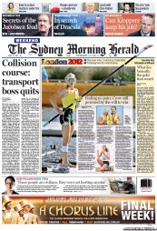 Sydney Morning Herald (Australia) Newspaper Front Page for 4 August 2012