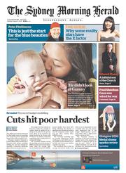 Sydney Morning Herald (Australia) Newspaper Front Page for 4 August 2014