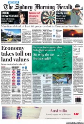 Sydney Morning Herald (Australia) Newspaper Front Page for 5 January 2013