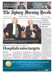 Sydney Morning Herald (Australia) Newspaper Front Page for 5 June 2014