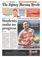 Sydney Morning Herald (Australia) Newspaper Front Page for 5 August 2015