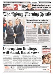 Sydney Morning Herald (Australia) Newspaper Front Page for 6 May 2015