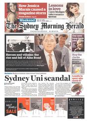 Sydney Morning Herald (Australia) Newspaper Front Page for 6 June 2015