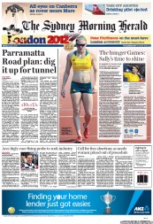 Sydney Morning Herald (Australia) Newspaper Front Page for 6 August 2012