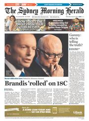 Sydney Morning Herald (Australia) Newspaper Front Page for 6 August 2014